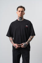 Erkek Cadillac Baskılı Oversize T-Shirt Siyah