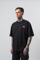 Erkek Cadillac Baskılı Oversize T-Shirt Siyah