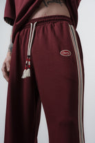 Erkek Champ Şerit Detaylı Regular Fit Eşofman Takımı Bordo
