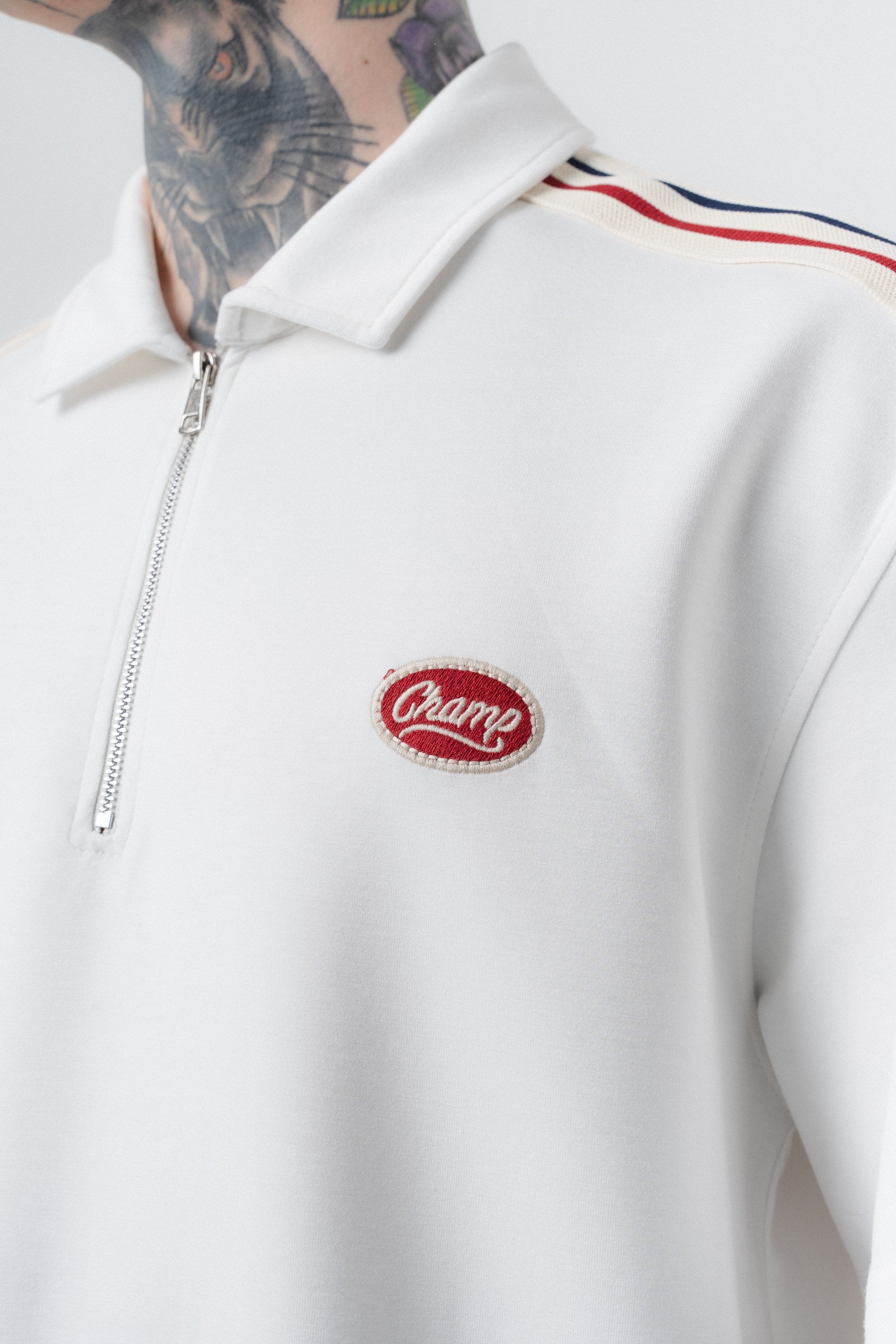 Erkek Champ Şerit Detaylı Regular Fit Eşofman Takımı Ekru
