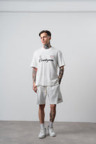 Erkek Countryman Nakışlı Regular Fit T-Shirt Şort Takım Ekru