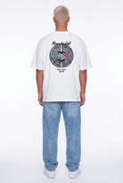 Erkek Craft Nakış Detaylı Oversize T-Shirt Ekru