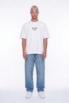 Erkek Craft Nakış Detaylı Oversize T-Shirt Ekru