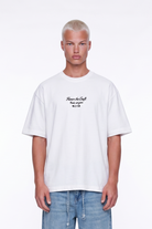 Erkek Craft Nakış Detaylı Oversize T-Shirt Ekru