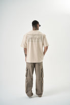 Erkek Da Vinci Baskılı Oversize T-Shirt Bej