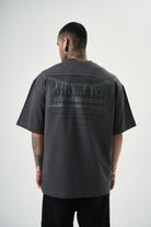 Erkek Da Vinci Baskılı Oversize T-Shirt Füme