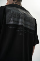 Erkek Da Vinci Baskılı Oversize T-Shirt Siyah