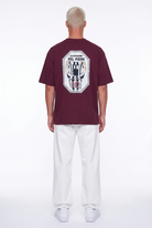 Erkek Del Piero Baskılı Oversize T-Shirt Bordo
