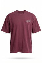Erkek Del Piero Baskılı Oversize T-Shirt Bordo