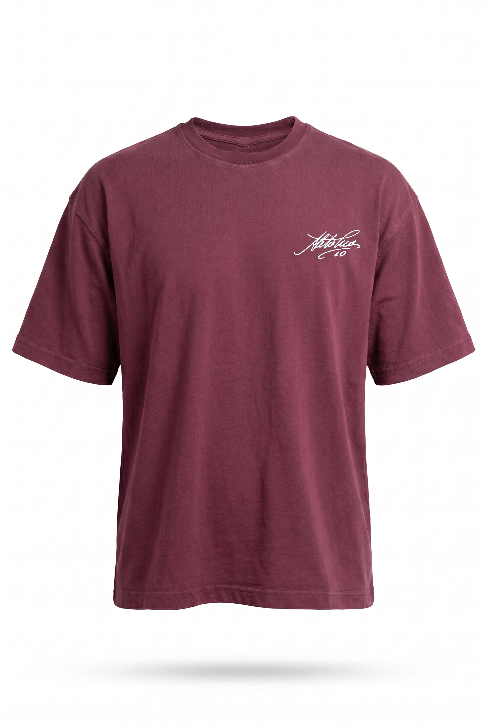 Erkek Del Piero Baskılı Oversize T-Shirt Bordo