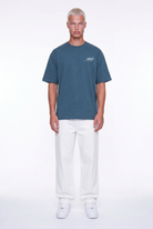 Erkek Del Piero Baskılı Oversize T-Shirt Petrol