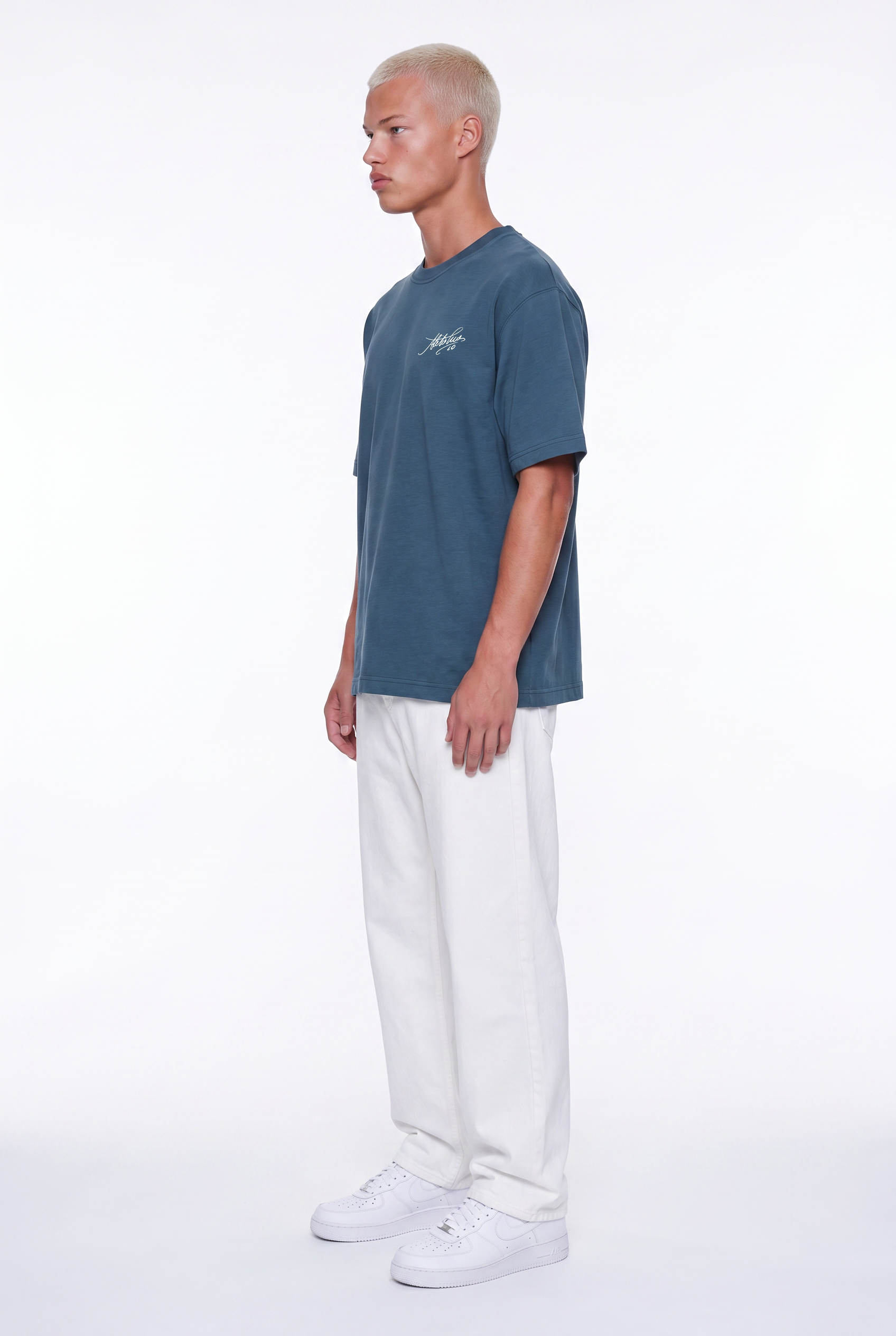 Erkek Del Piero Baskılı Oversize T-Shirt Petrol
