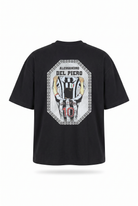 Erkek Del Piero Baskılı Oversize T-Shirt Siyah