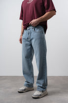 Respire-Erkek Desenli Baggy Jean Açık Mavi-Kot Pantolon-2-Milagron.com