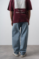 Respire-Erkek Desenli Baggy Jean Açık Mavi-Kot Pantolon-4-Milagron.com