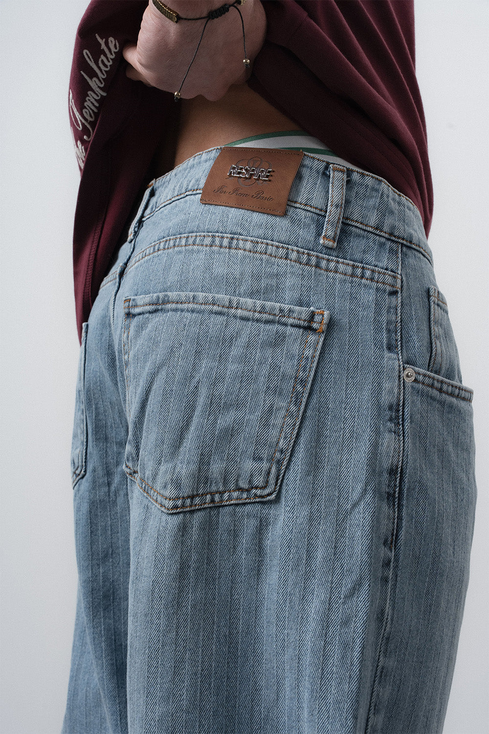 Respire-Erkek Desenli Baggy Jean Açık Mavi-Kot Pantolon-5-Milagron.com