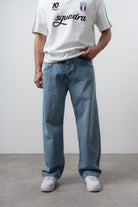 Respire-Erkek Desenli Baggy Jean Mavi-Kot Pantolon-1-Milagron.com