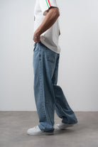 Respire-Erkek Desenli Baggy Jean Mavi-Kot Pantolon-3-Milagron.com