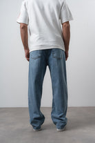 Respire-Erkek Desenli Baggy Jean Mavi-Kot Pantolon-4-Milagron.com