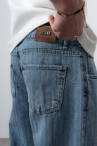 Respire-Erkek Desenli Baggy Jean Mavi-Kot Pantolon-5-Milagron.com