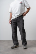 Respire-Erkek Dikiş Detaylı Baggy Jean Antrasit-Kot Pantolon-1-Milagron.com