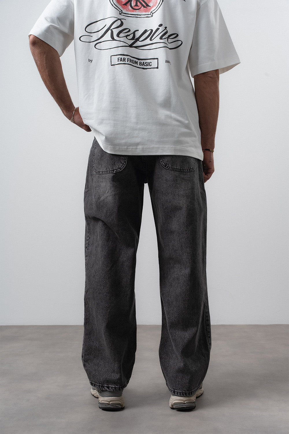 Respire-Erkek Dikiş Detaylı Baggy Jean Antrasit-Kot Pantolon-2-Milagron.com