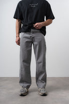 Respire-Erkek Dikiş Detaylı Baggy Jean Gri-Kot Pantolon-1-Milagron.com