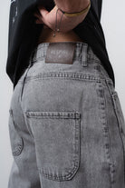Respire-Erkek Dikiş Detaylı Baggy Jean Gri-Kot Pantolon-6-Milagron.com