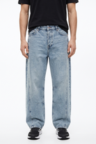 Erkek Dikiş Detaylı Baggy Jean Mavi