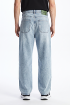 Erkek Dikiş Detaylı Baggy Jean Mavi