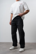 Respire-Erkek Dikiş Detaylı Baggy Jean Siyah-Kot Pantolon-2-Milagron.com