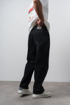 Respire-Erkek Dikiş Detaylı Baggy Jean Siyah-Kot Pantolon-5-Milagron.com