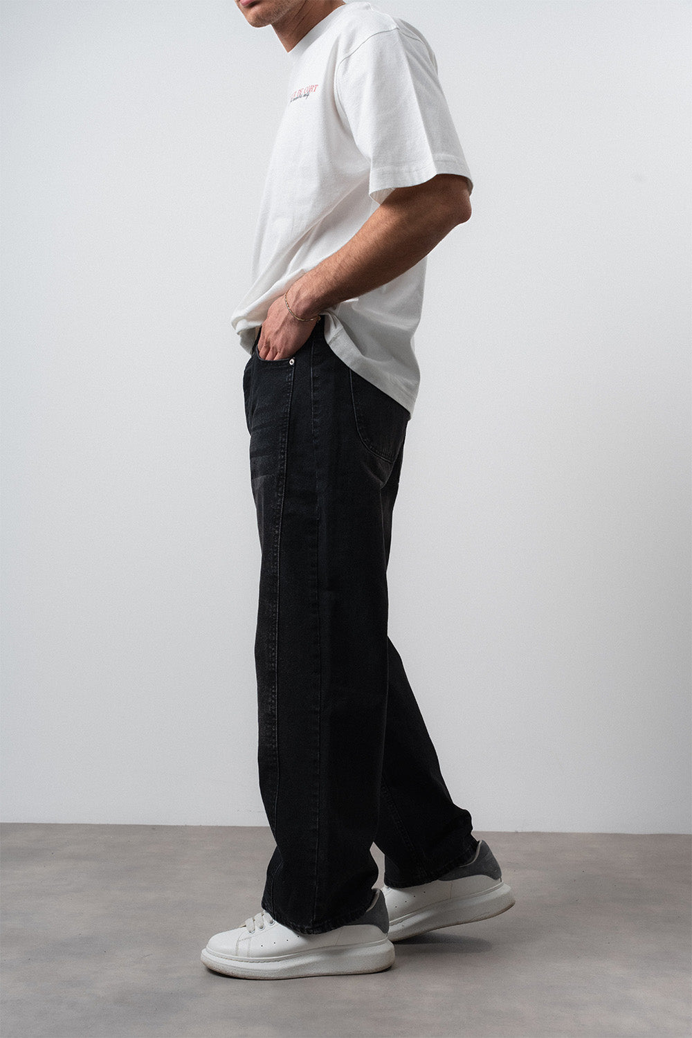 Respire-Erkek Dikiş Detaylı Baggy Jean Siyah-Kot Pantolon-6-Milagron.com