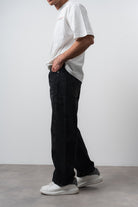 Respire-Erkek Dikiş Detaylı Baggy Jean Siyah-Kot Pantolon-6-Milagron.com