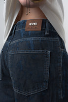 Respire-Erkek Efektli Baggy Jean Lacivert-Kot Pantolon-5-Milagron.com