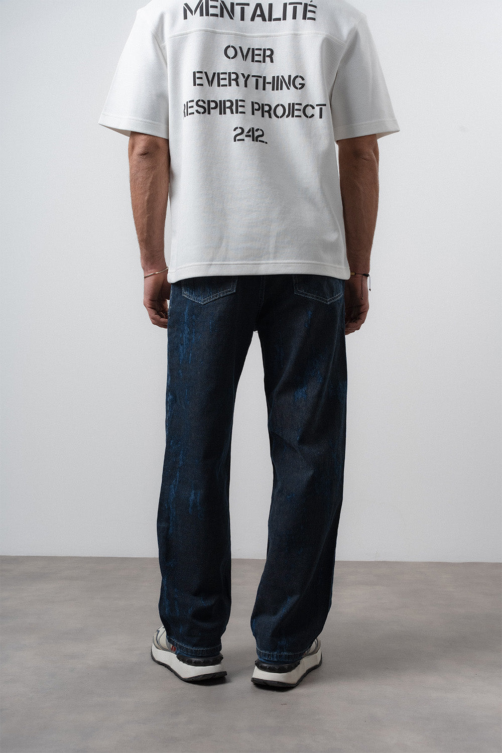 Respire-Erkek Efektli Baggy Jean Lacivert-Kot Pantolon-6-Milagron.com