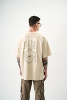 Erkek Eight Baskılı Oversize T-Shirt Bej