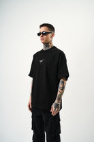 Erkek Eight Baskılı Oversize T-Shirt Siyah