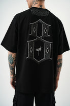 Erkek Eight Baskılı Oversize T-Shirt Siyah
