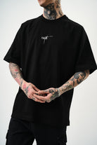 Erkek Eight Baskılı Oversize T-Shirt Siyah