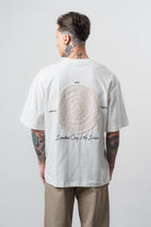 Erkek Essential Nakış Detaylı Oversize T-Shirt Ekru