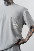 Erkek Far From Basic Baskılı Regular Fit T-Shirt Şort Takım Gri