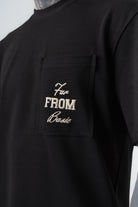 Erkek Far From Basic Baskılı Regular Fit T-Shirt Şort Takım Siyah