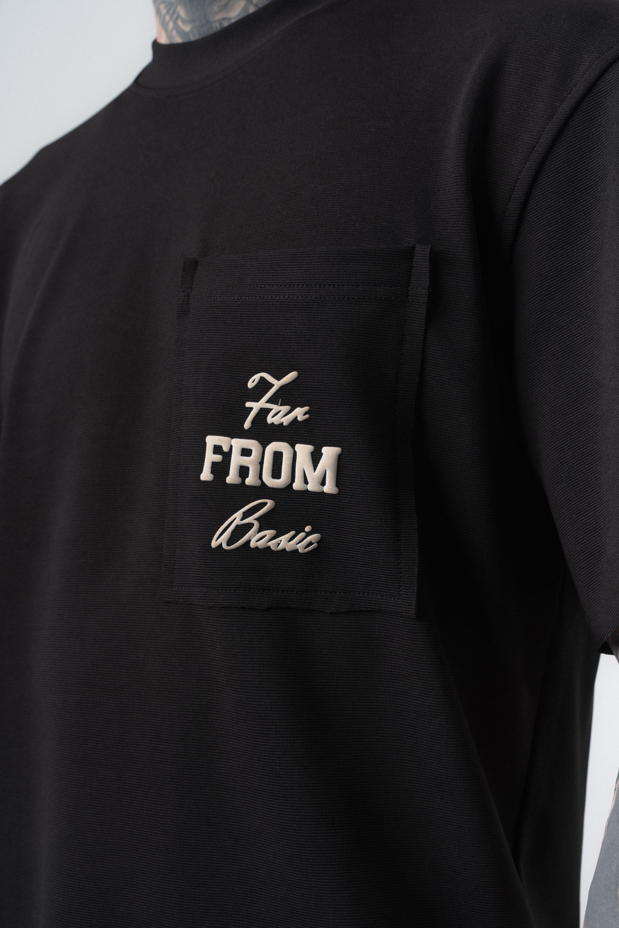 Erkek Far From Basic Baskılı Regular Fit T-Shirt Şort Takım Siyah