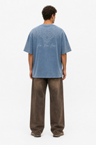 Erkek Far From Basic Yıkamalı Oversize T-Shirt Bebe Mavi