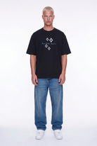 Erkek Ffb Nakış Detaylı Oversize T-Shirt Siyah
