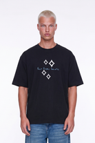 Erkek Ffb Nakış Detaylı Oversize T-Shirt Siyah