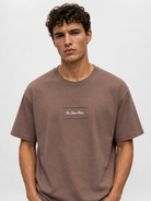 Erkek Ffb Nakışlı Oversize T-Shirt Kahve