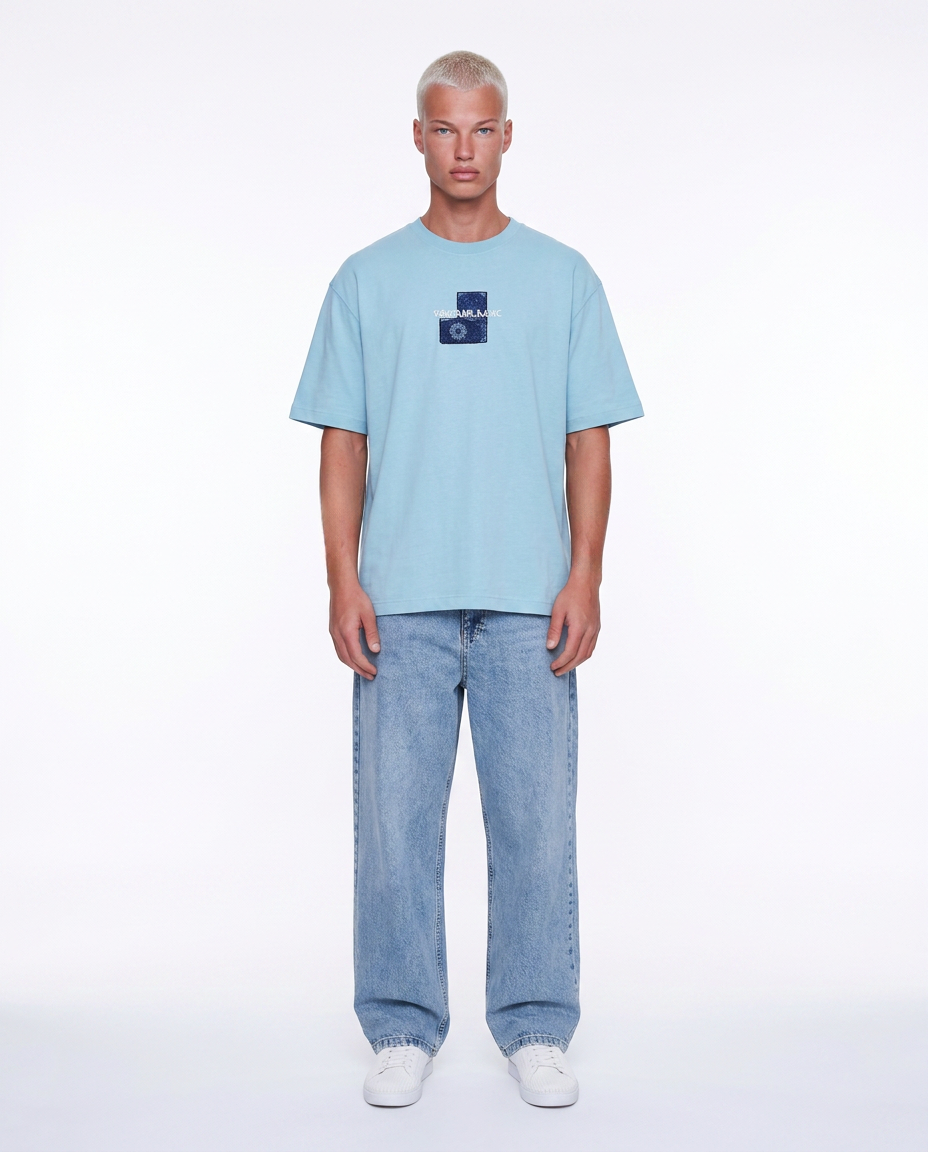 Erkek Ffb Patch Oversize T-Shirt Bebe Mavi