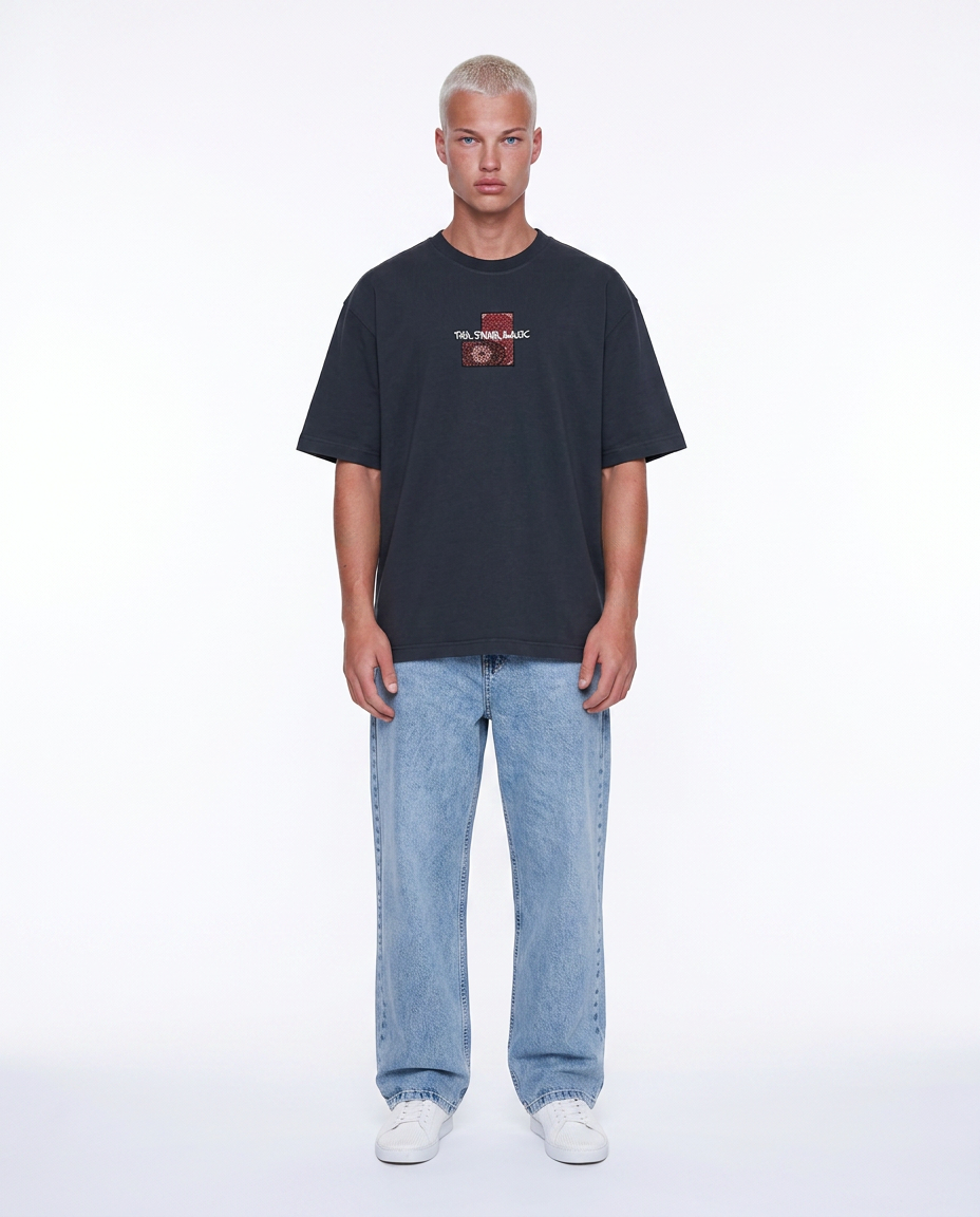 Erkek Ffb Patch Oversize T-Shirt Füme